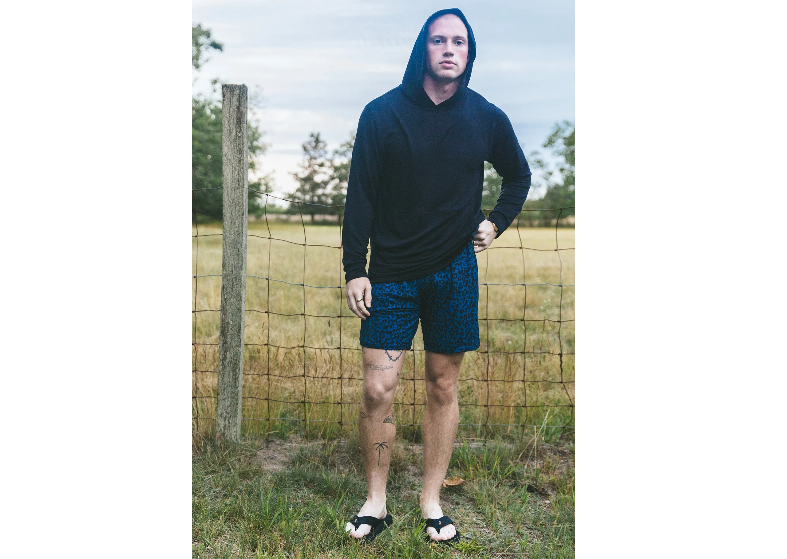 4" Pocket Lounge Short ~ Midnight Leopard