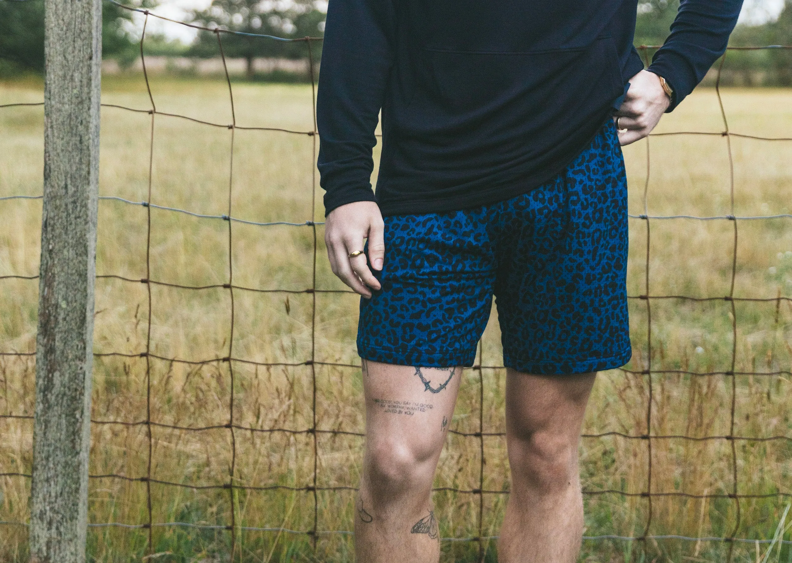 4" Pocket Lounge Short ~ Midnight Leopard