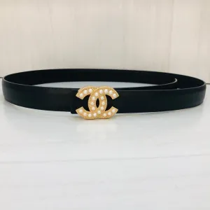 6 Colors Fashion Pearl Letter Leather Belt