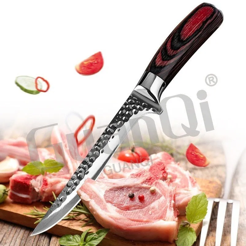 6 Inch Kitchen Knife Damascus Boning Knife Best Kitchen Knives Chef Knife Wood Handle with Sheath