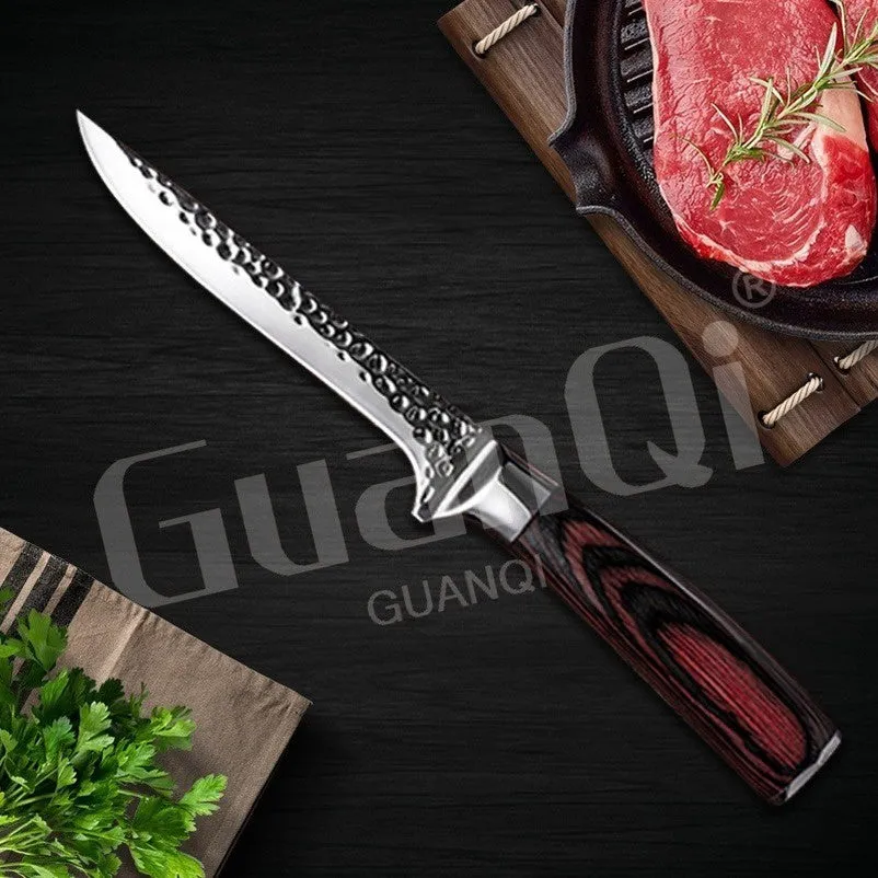 6 Inch Kitchen Knife Damascus Boning Knife Best Kitchen Knives Chef Knife Wood Handle with Sheath