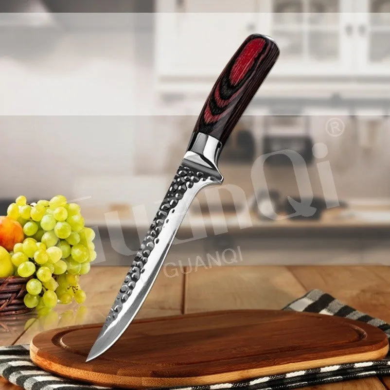 6 Inch Kitchen Knife Damascus Boning Knife Best Kitchen Knives Chef Knife Wood Handle with Sheath