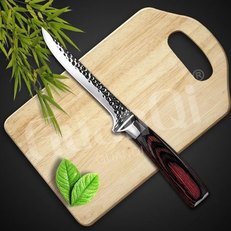 6 Inch Kitchen Knife Damascus Boning Knife Best Kitchen Knives Chef Knife Wood Handle with Sheath