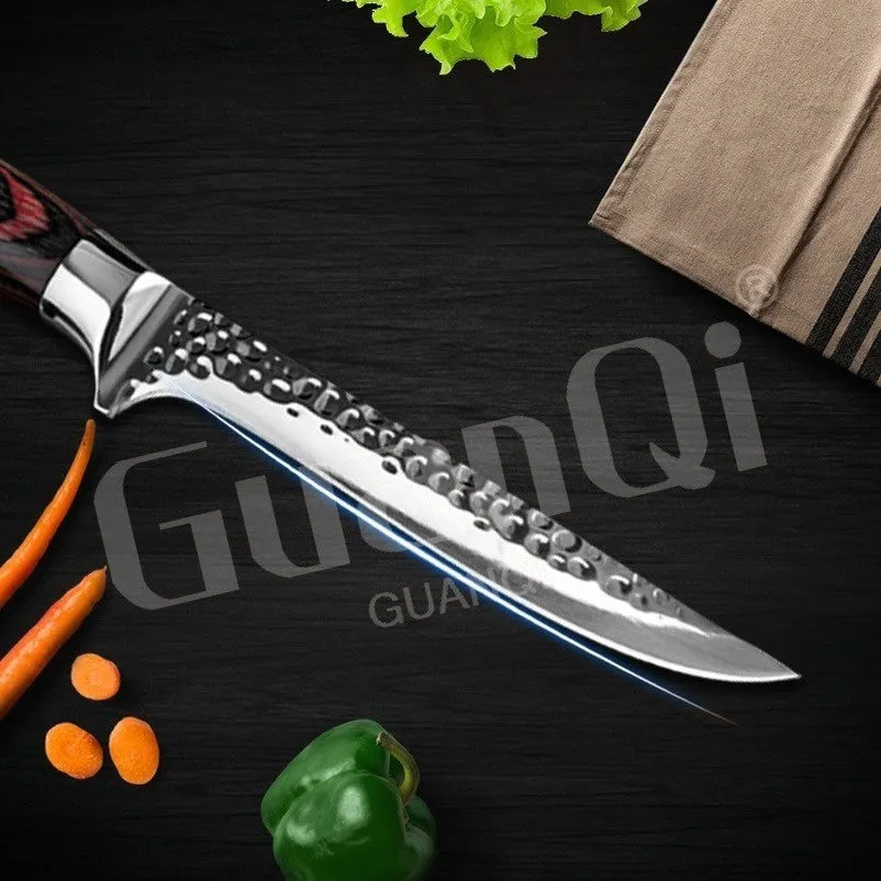 6 Inch Kitchen Knife Damascus Boning Knife Best Kitchen Knives Chef Knife Wood Handle with Sheath
