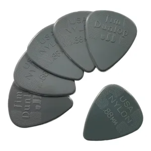 6 x Dunlop Nylon Standard Guitar Picks .88mm
