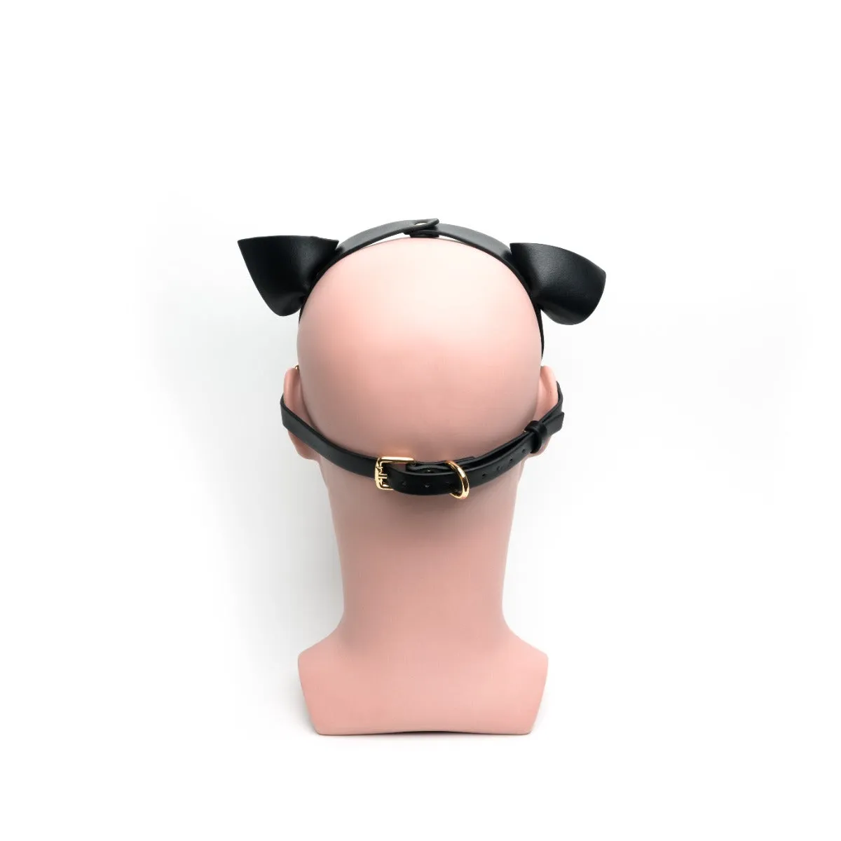 665 - Bondage Puppy Play Hood - PU Leer - One Size - Zwart