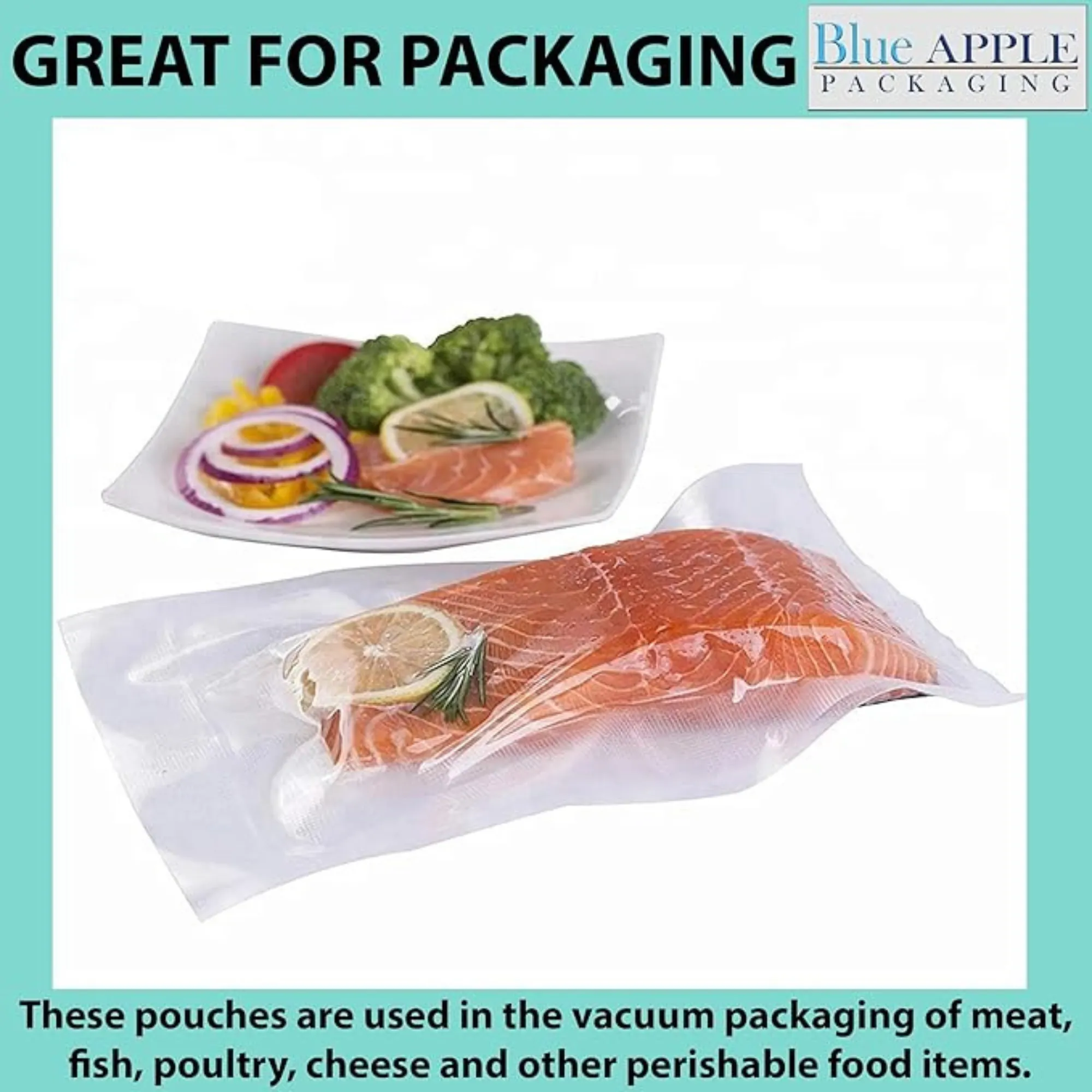 6X8 inches Vacuum Pouches Laminated 3 Mil Poly-Nylon (PN)