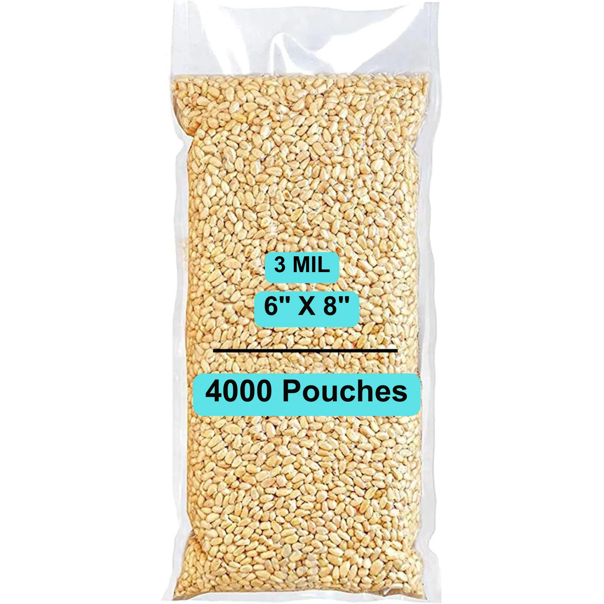 6X8 inches Vacuum Pouches Laminated 3 Mil Poly-Nylon (PN)