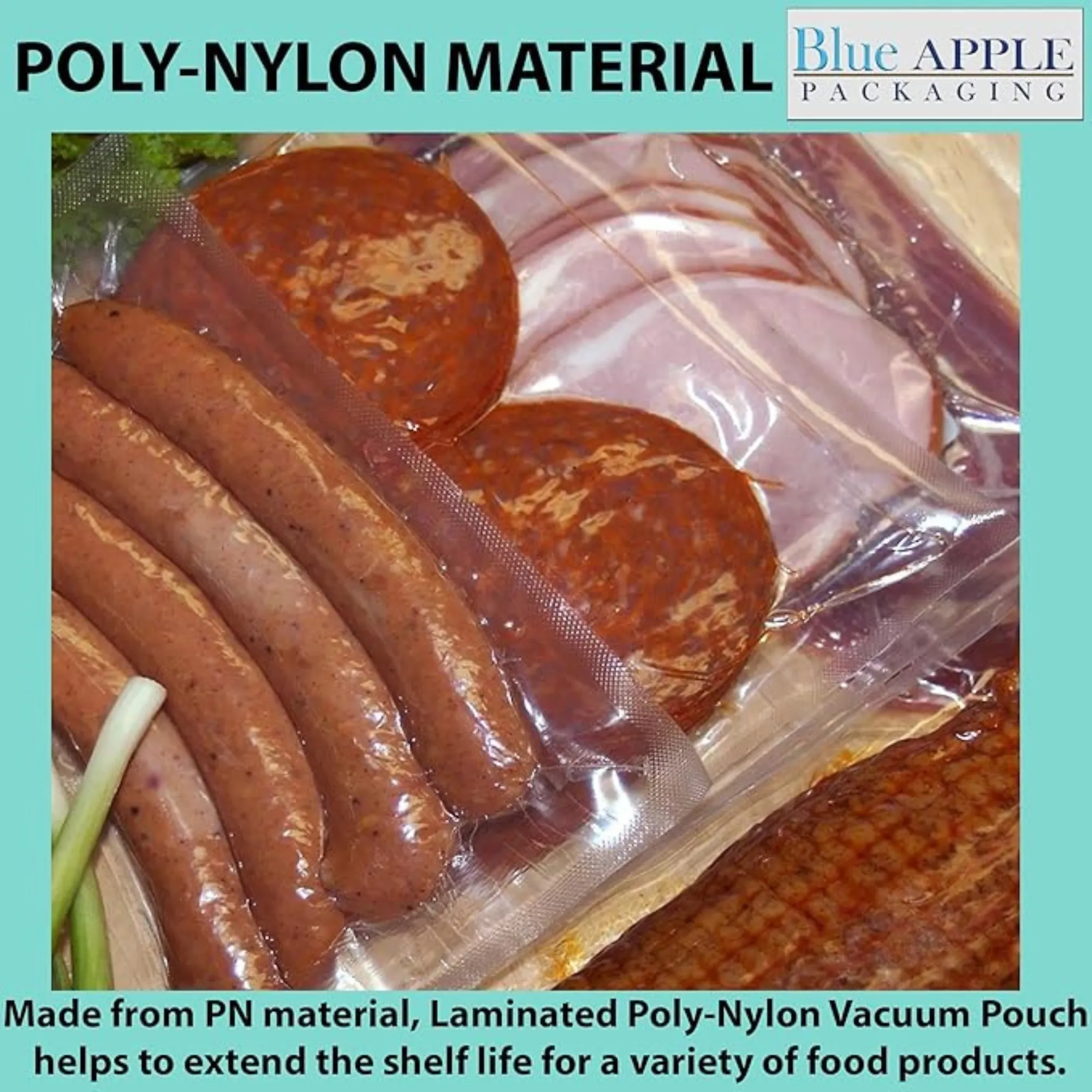 6X8 inches Vacuum Pouches Laminated 3 Mil Poly-Nylon (PN)