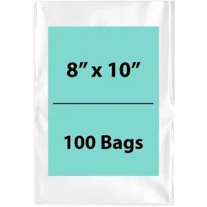 8X10 inches Clear Flat Poly Bags 6Mil Open Top (LDPE)