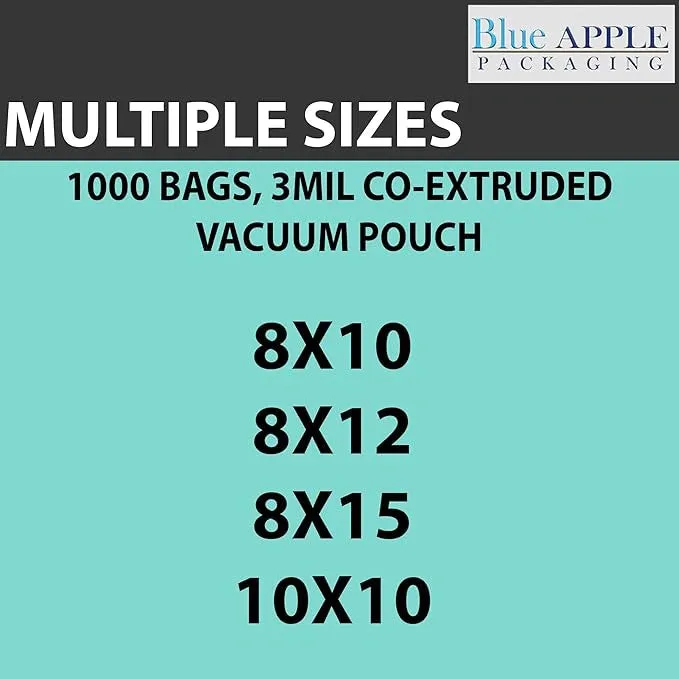 8X10 inches Vacuum Seal Bags for Food Packaging 3 Mil Co-Extruded