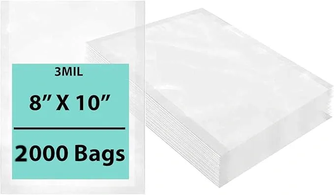 8X10 inches Vacuum Seal Bags for Food Packaging 3 Mil Co-Extruded
