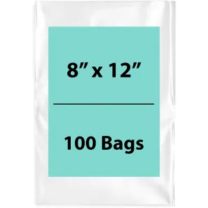 8X12 inches Clear Flat Poly Bags 3Mil Open Top (LDPE)