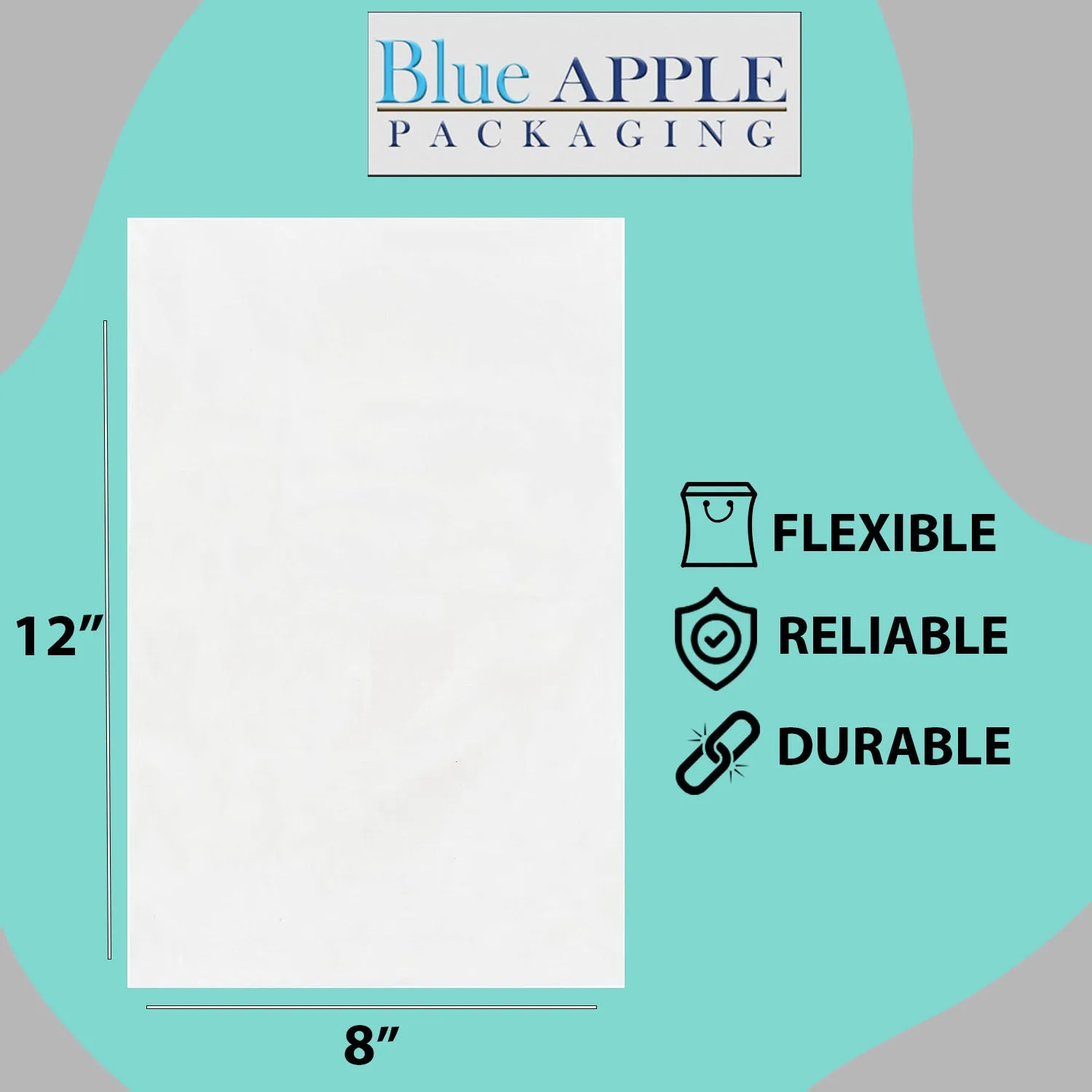 8X12 inches Clear Flat Poly Bags 3Mil Open Top (LDPE)