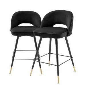 A114575 - Counter Stool Cliff roche black velvet set of 2