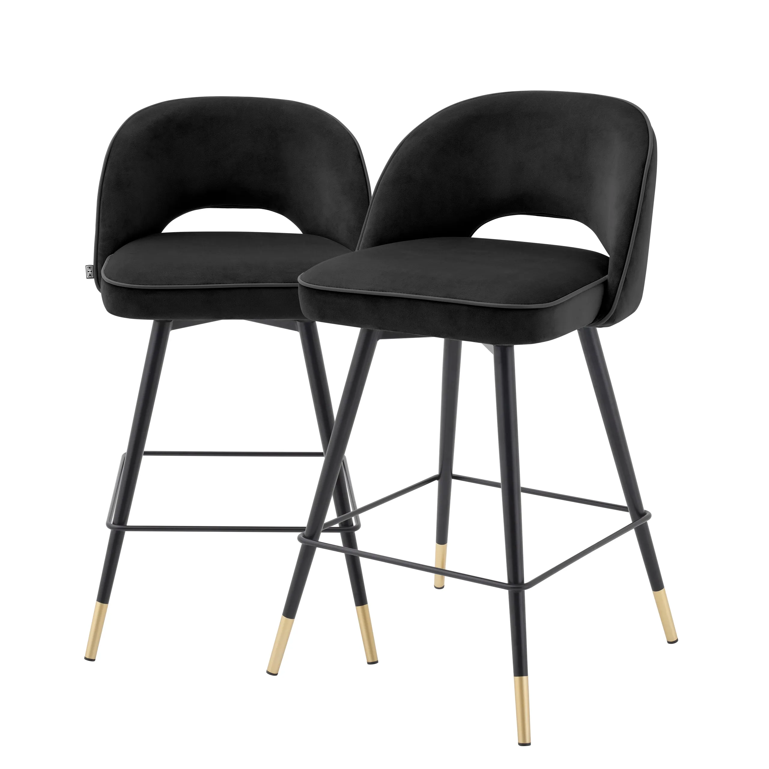 A114575 - Counter Stool Cliff roche black velvet set of 2