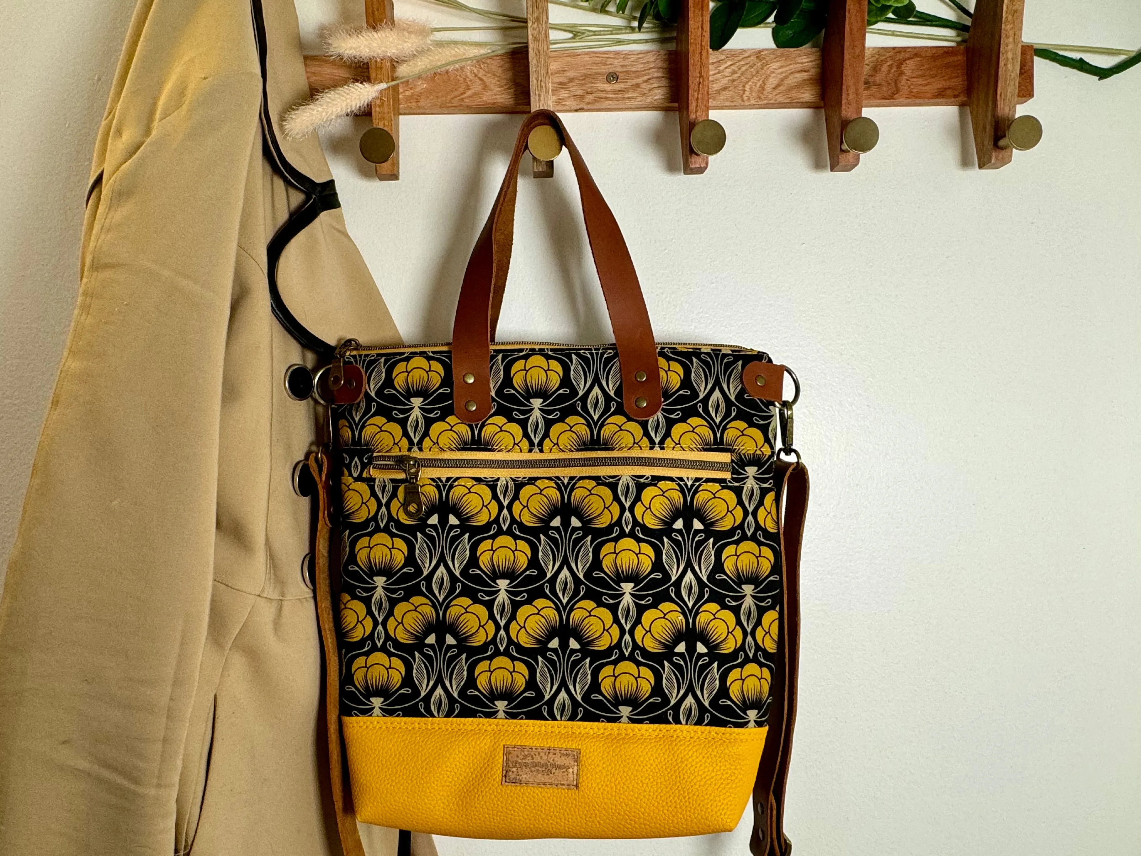 Aberdeen Tote- Flowers in Mustard