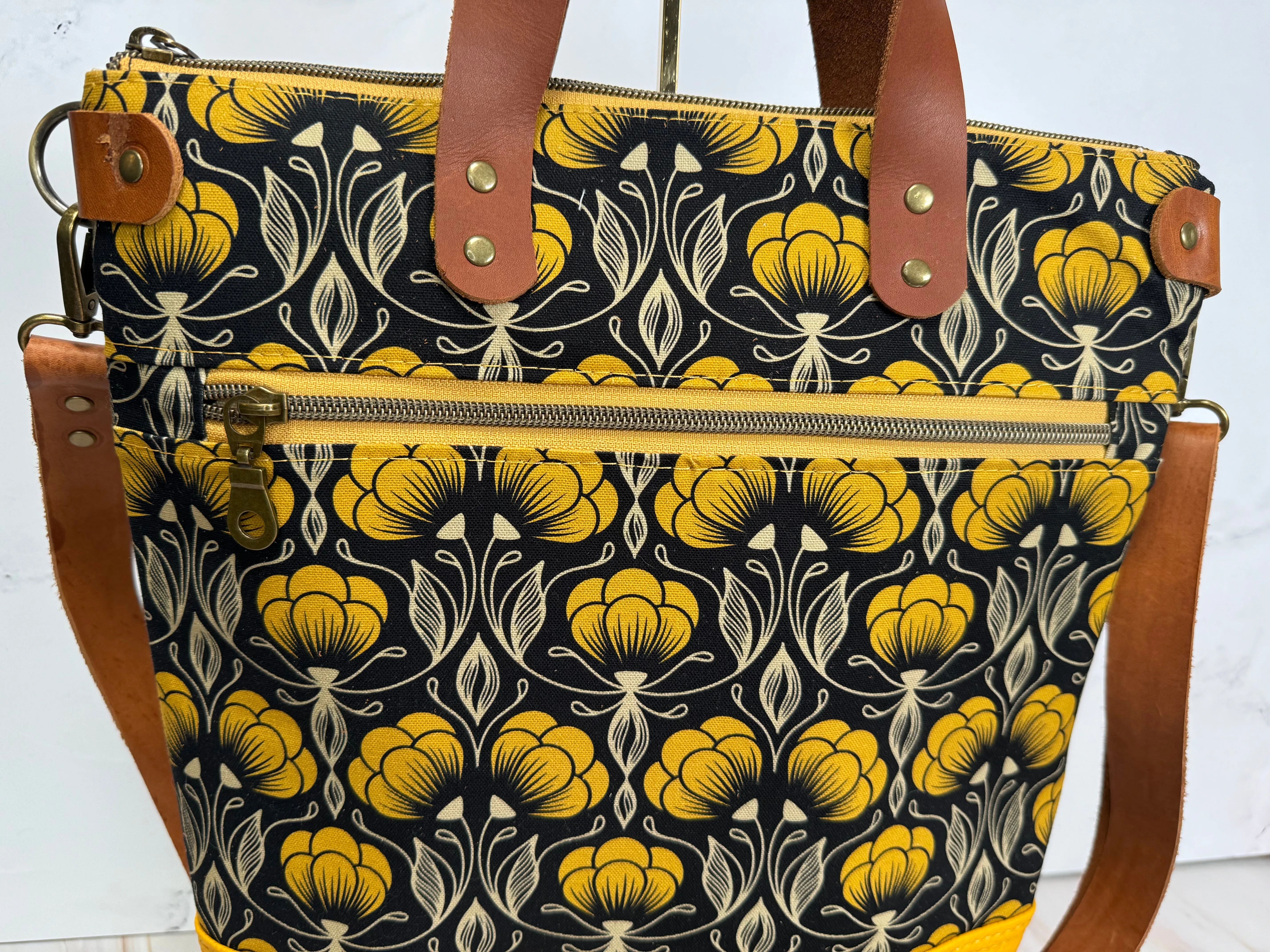 Aberdeen Tote- Flowers in Mustard