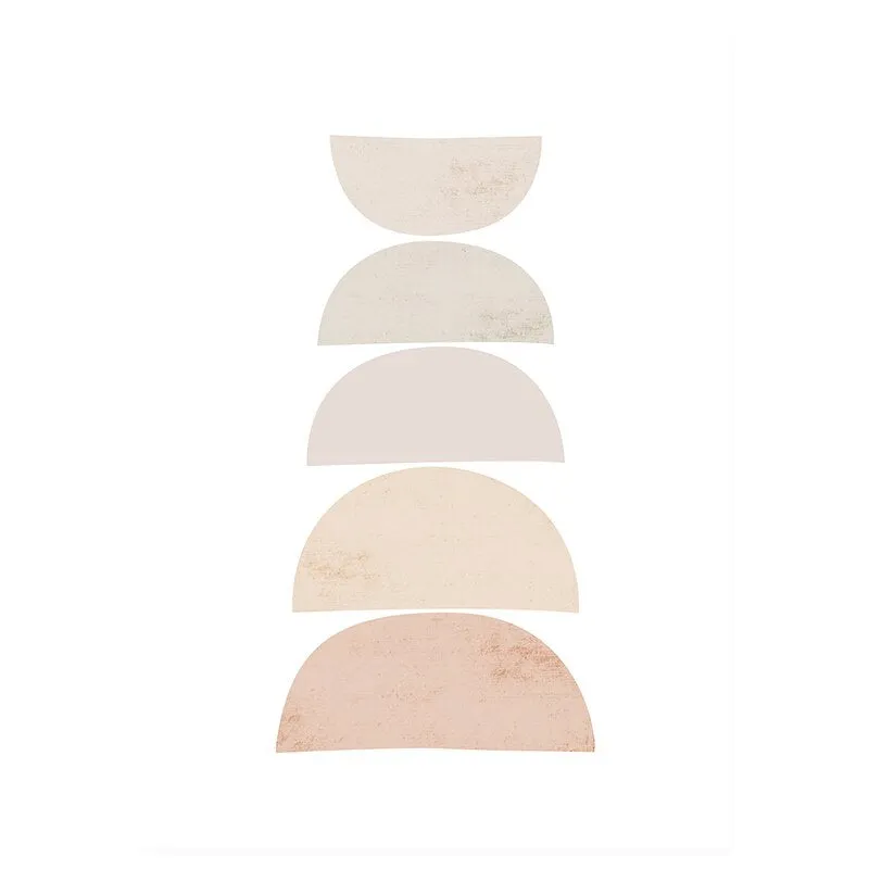 Abstract Geometric Brush Beige Boho Wall Art