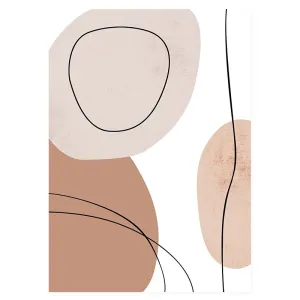 Abstract Geometric Brush Beige Boho Wall Art