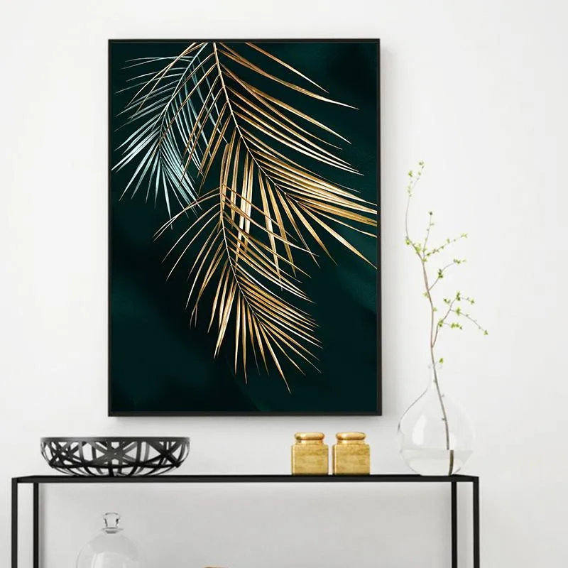Abstract Golden Leaves Canvas