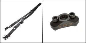 Accessorize Your Build: JE Machine Quick Adjust Convertible 1 or 2 Point Sling with Metal Hooks - Black   Bravo Company, MLOK Rail QD Sling Mount - Black