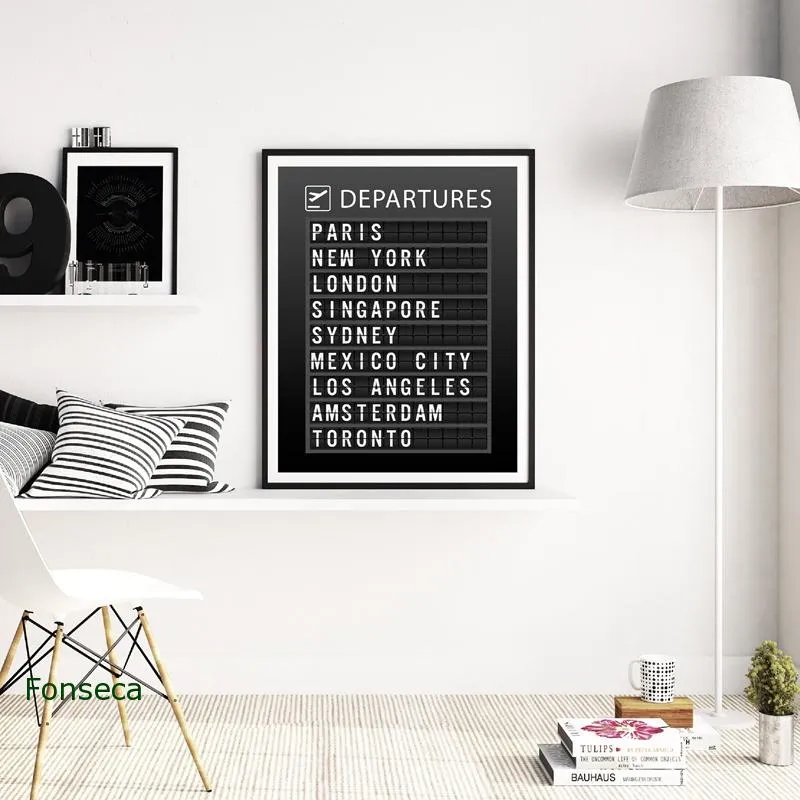 Airport Board Destination Wall Art