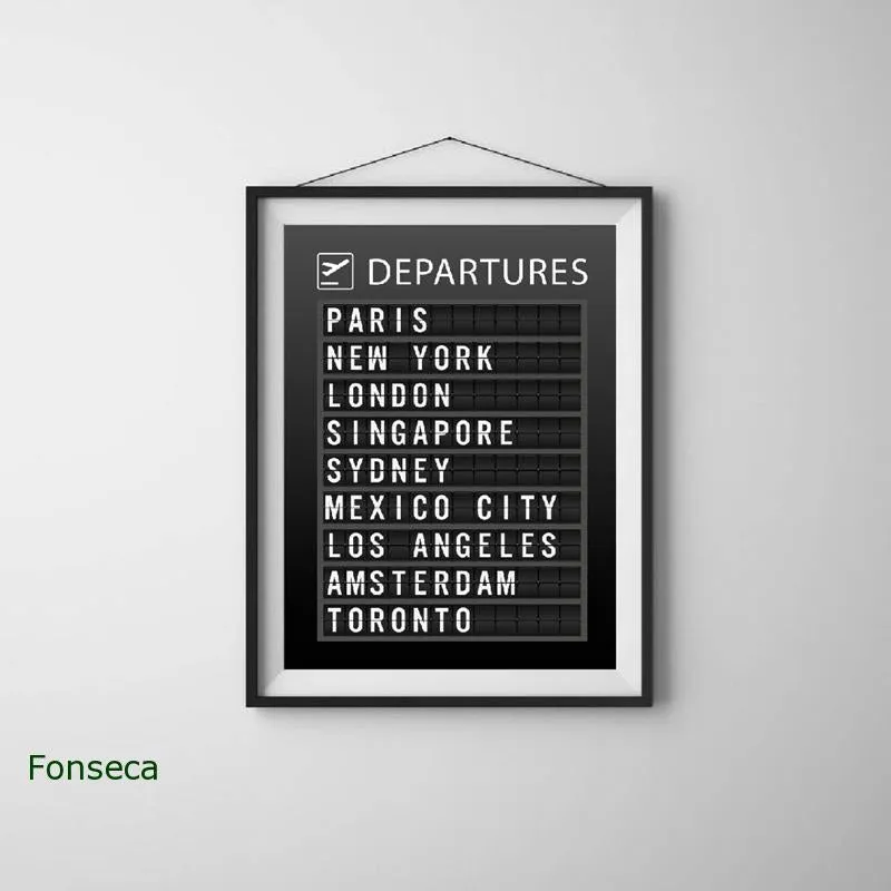 Airport Board Destination Wall Art