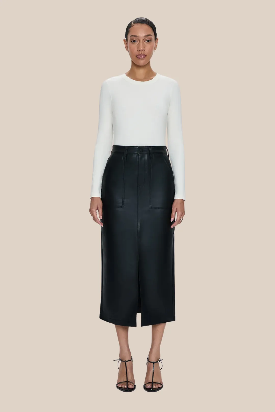 ALICE MIDI SKIRT - SLATE BLACK