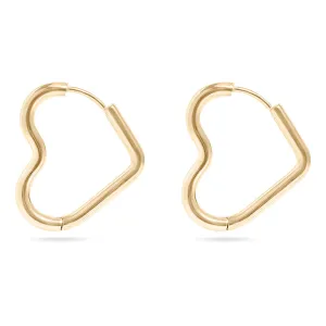 Alicia 18K Gold PVD and Stainless Steel PVD Heart Hoop Earrings