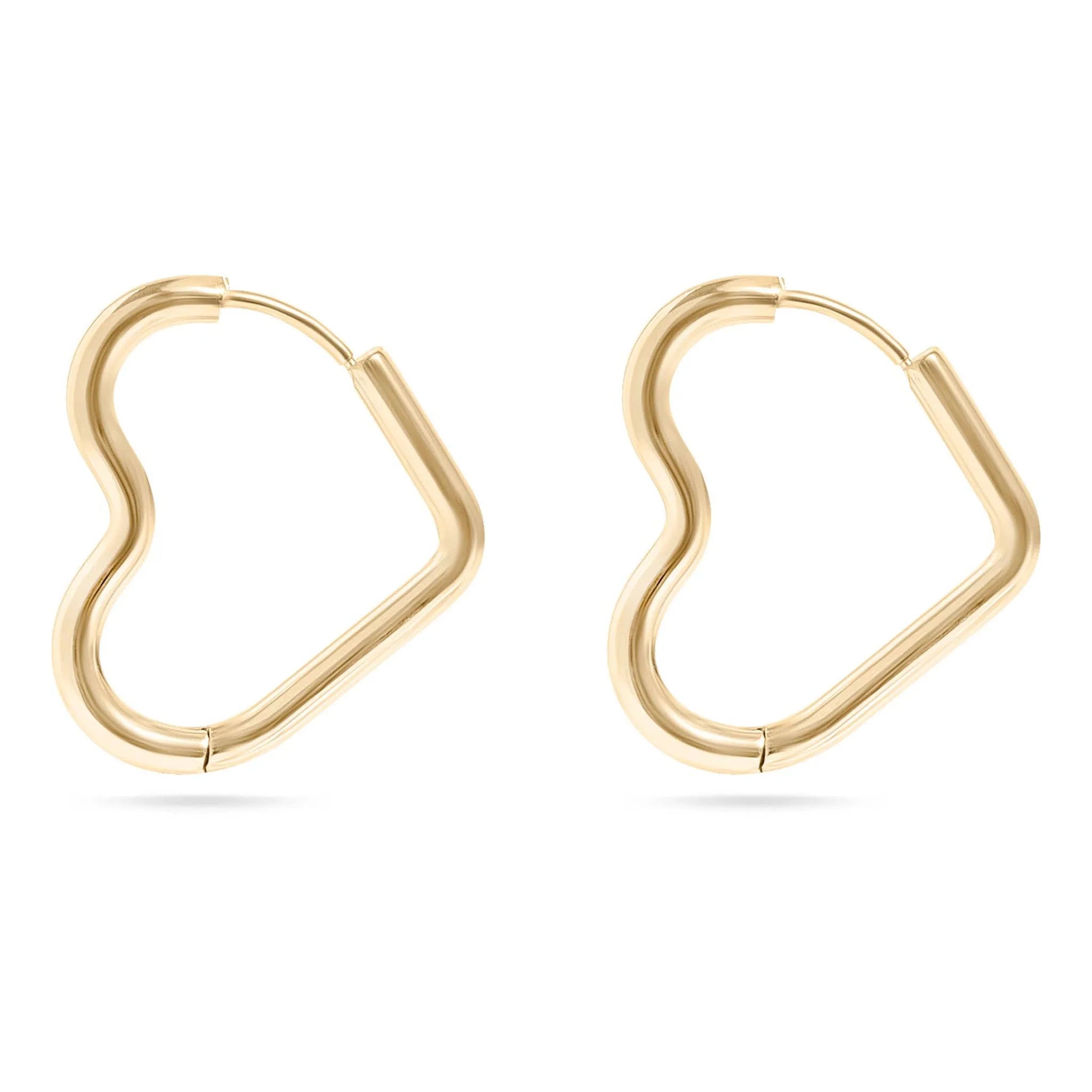 Alicia 18K Gold PVD and Stainless Steel PVD Heart Hoop Earrings