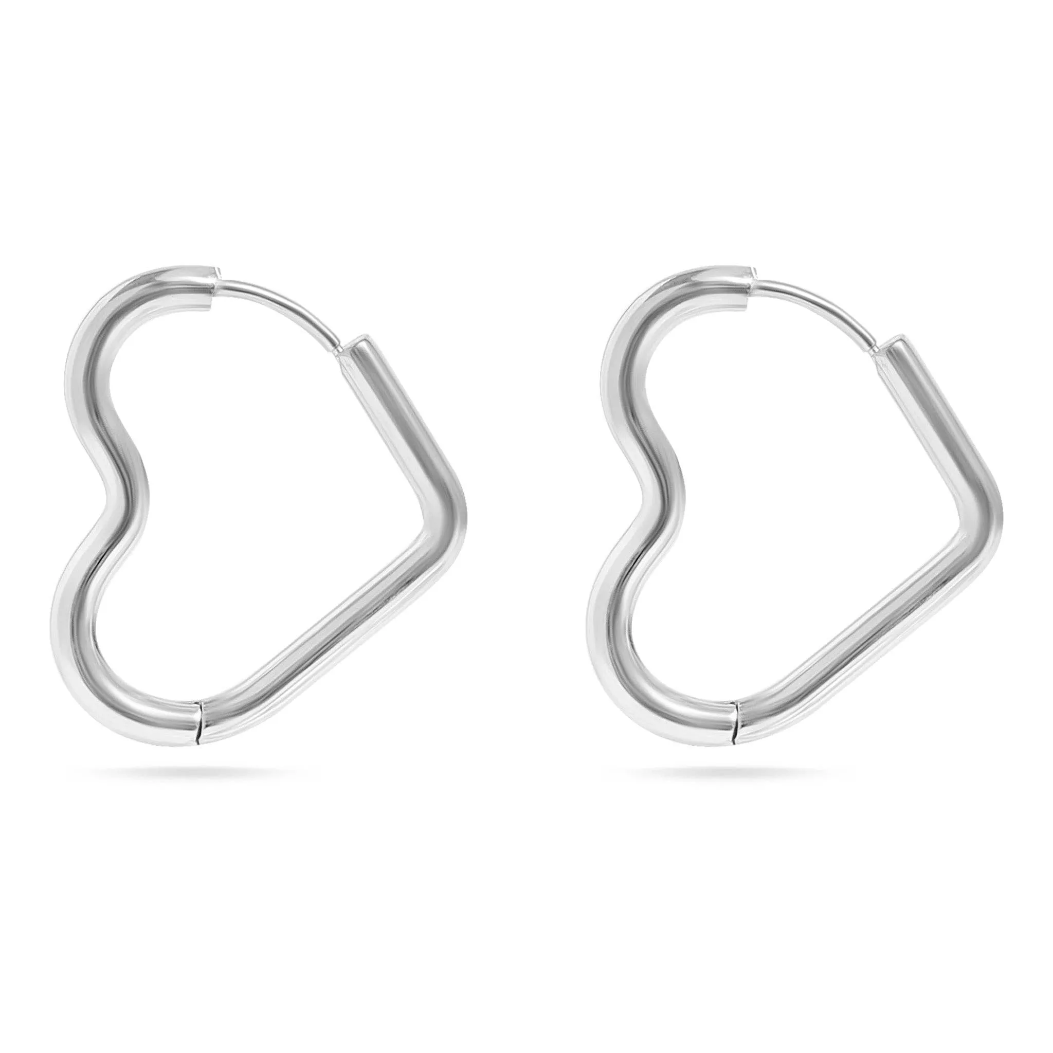 Alicia 18K Gold PVD and Stainless Steel PVD Heart Hoop Earrings