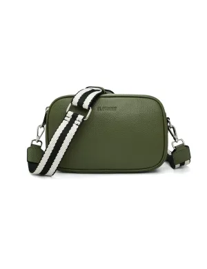 ALLY TRIPLE COMPARTMENT CROSSBODY -E1-0811A-OLIVE- NEW IN