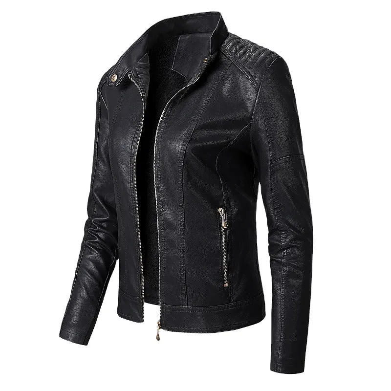 Amelia | Bold Ruby Leather Jacket