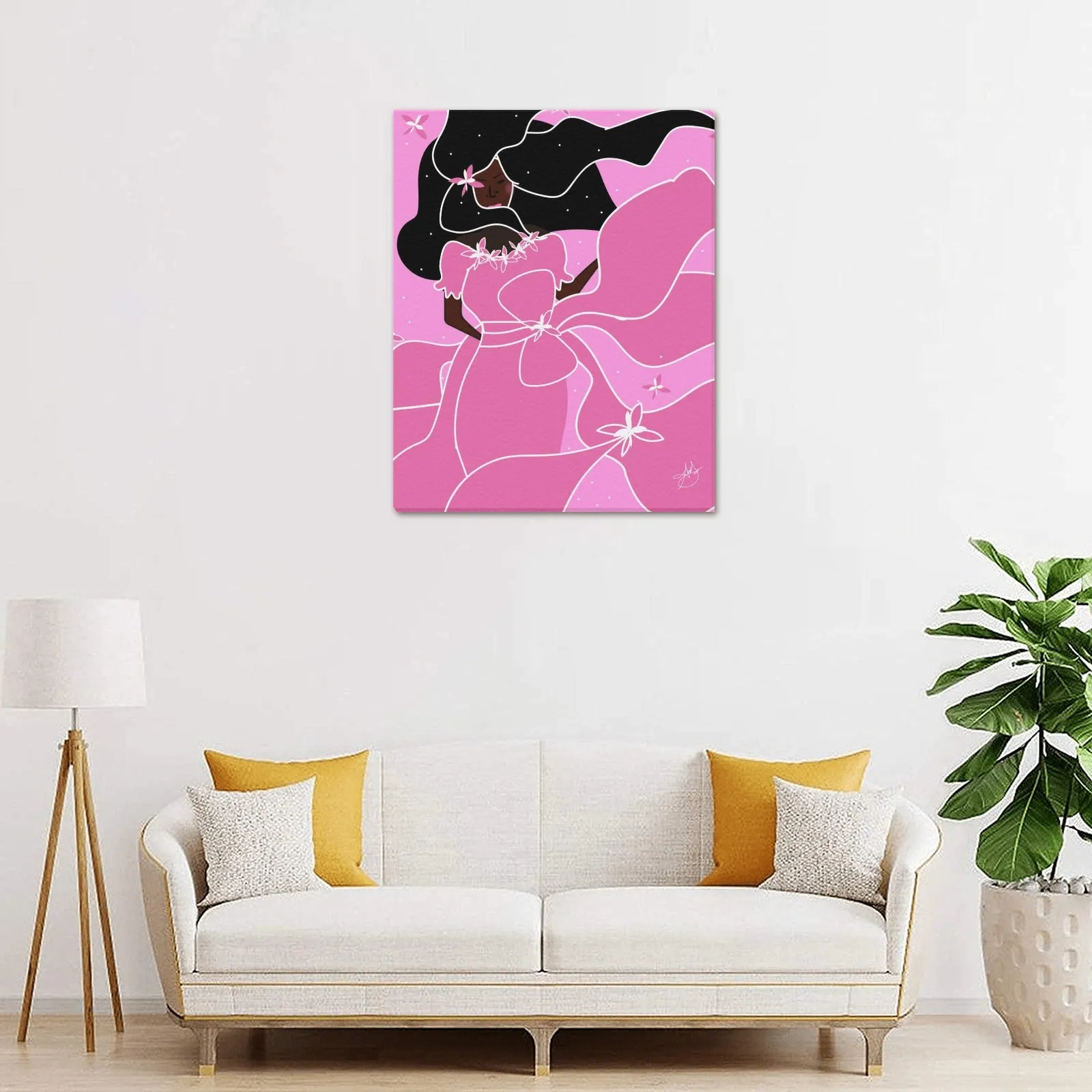 AMMA JO ARTWORK COCOA ROSE Office Print 16 X 20 Frame Canvas Print 16"x20"