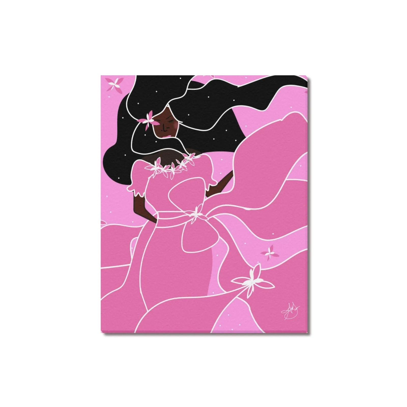 AMMA JO ARTWORK COCOA ROSE Office Print 16 X 20 Frame Canvas Print 16"x20"
