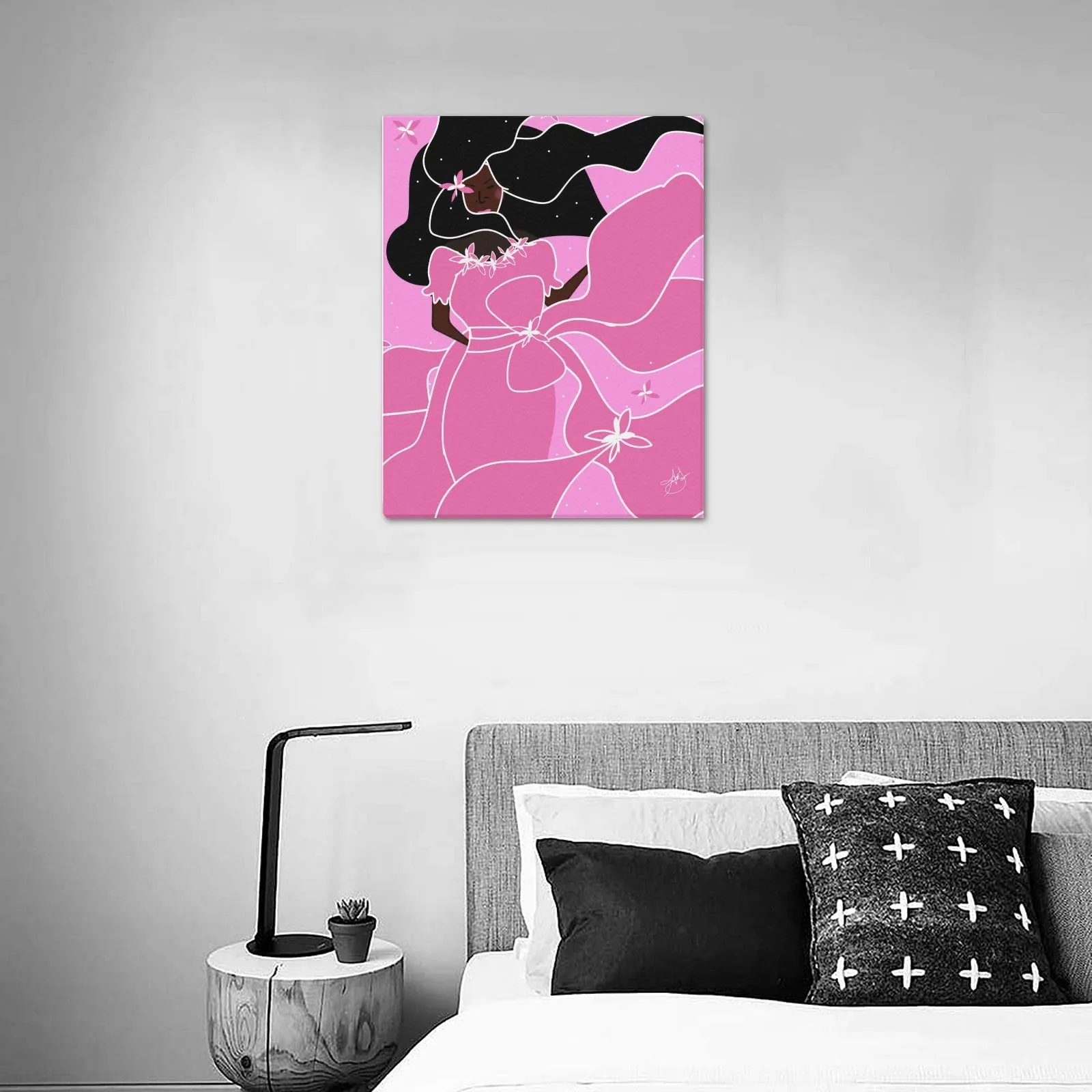 AMMA JO ARTWORK COCOA ROSE Office Print 16 X 20 Frame Canvas Print 16"x20"