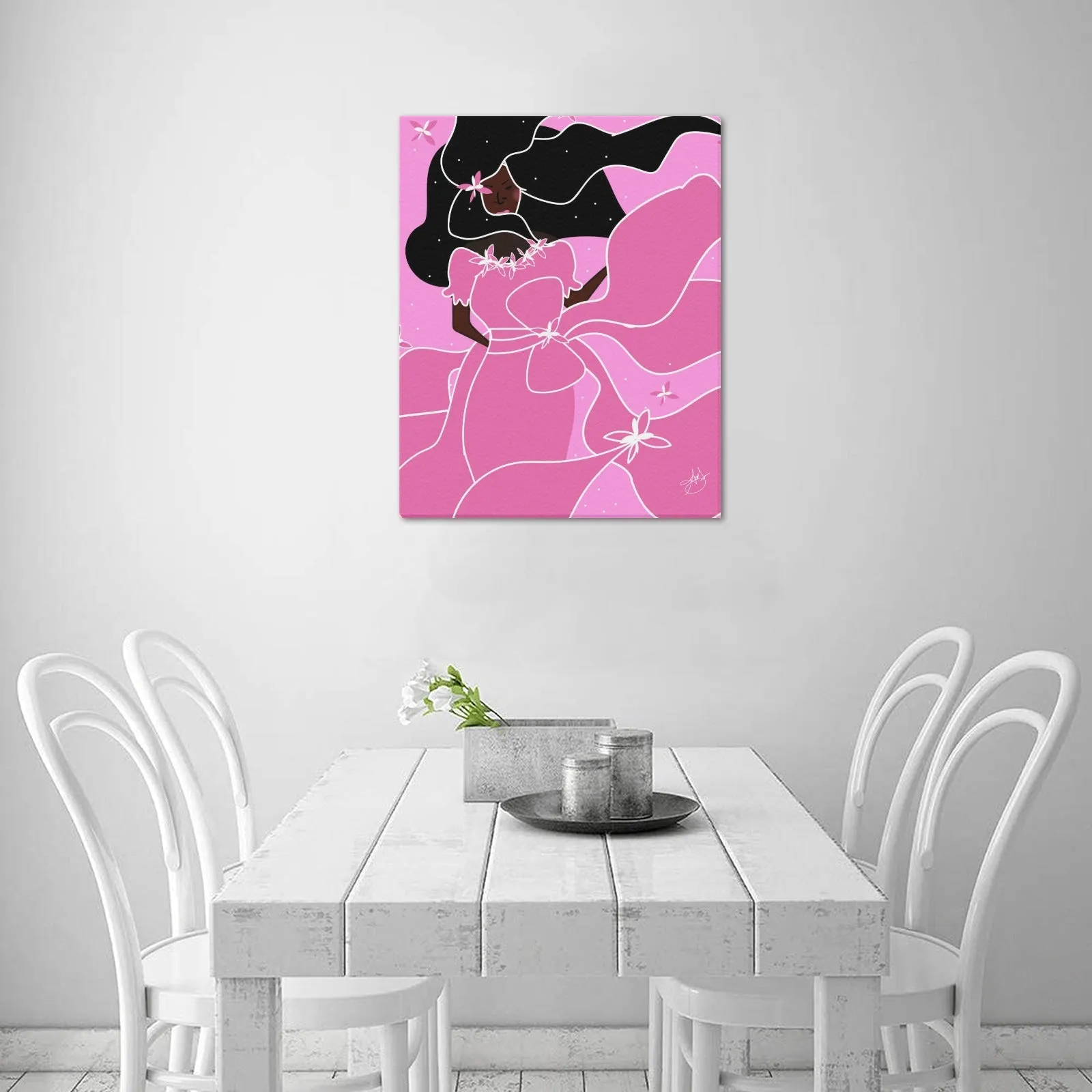 AMMA JO ARTWORK COCOA ROSE Office Print 16 X 20 Frame Canvas Print 16"x20"