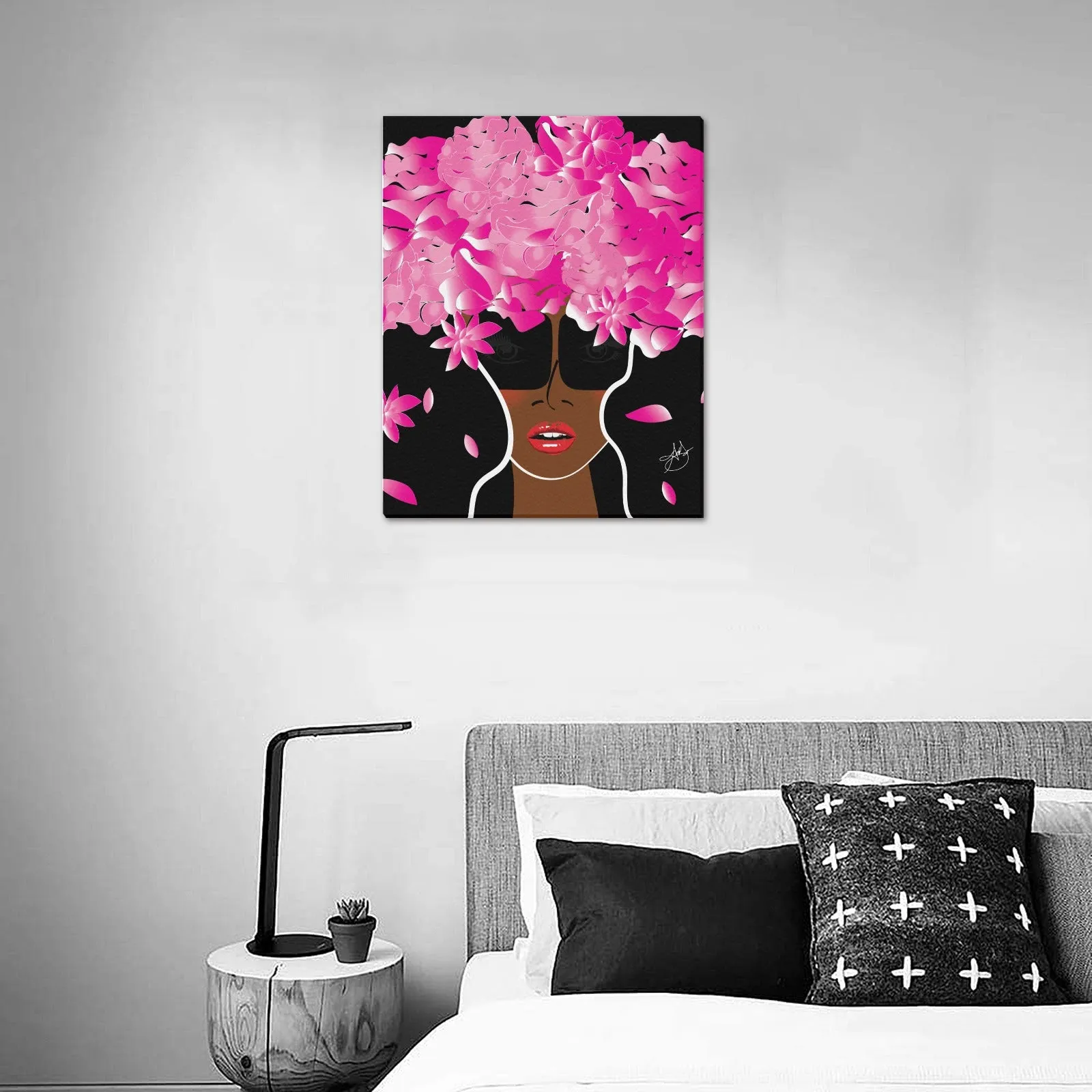 AMMA JO Cocoa Peony Office Frame Canvas Print 16"x20"