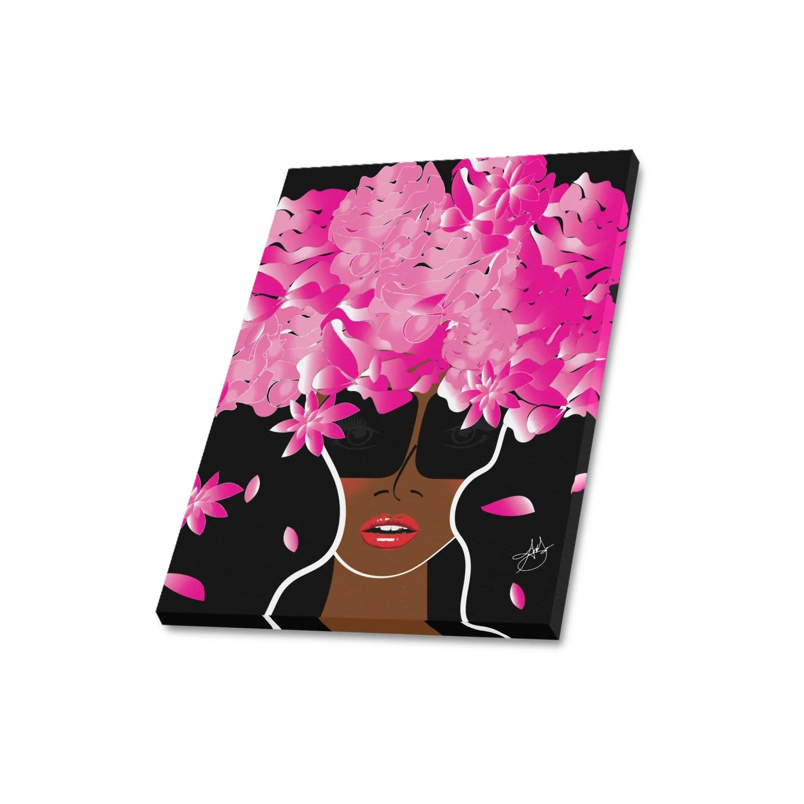 AMMA JO Cocoa Peony Office Frame Canvas Print 16"x20"