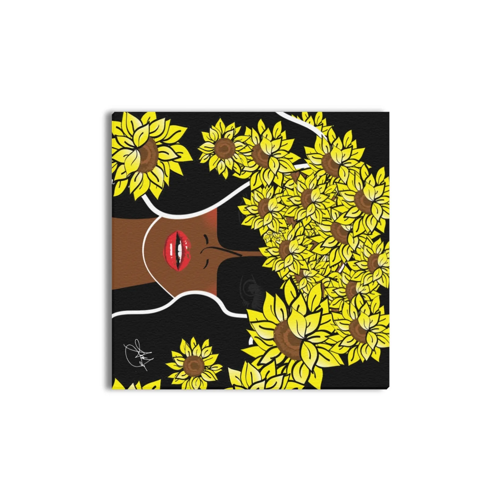 AMMA JO COCOA SUNFLOWER OFFICE ARTWORK Canvas Print 16"x16"