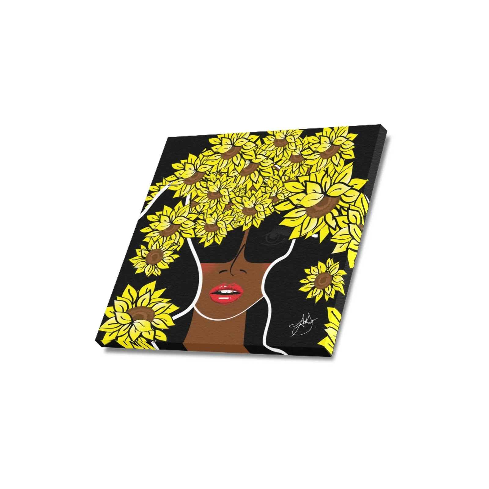AMMA JO COCOA SUNFLOWER OFFICE ARTWORK Canvas Print 16"x16"
