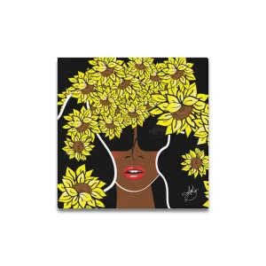 AMMA JO COCOA SUNFLOWER OFFICE ARTWORK Canvas Print 16"x16"