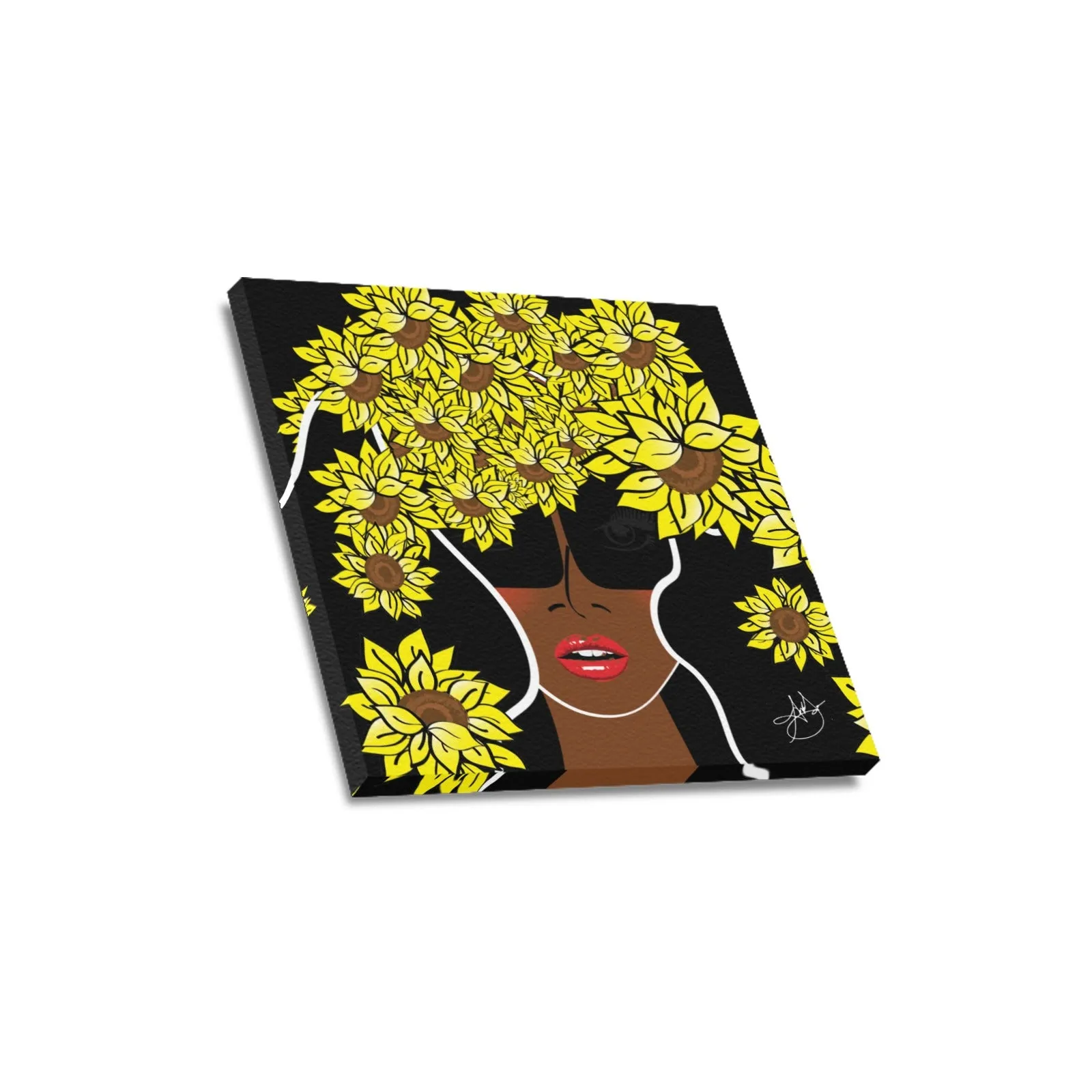 AMMA JO COCOA SUNFLOWER OFFICE ARTWORK Canvas Print 16"x16"