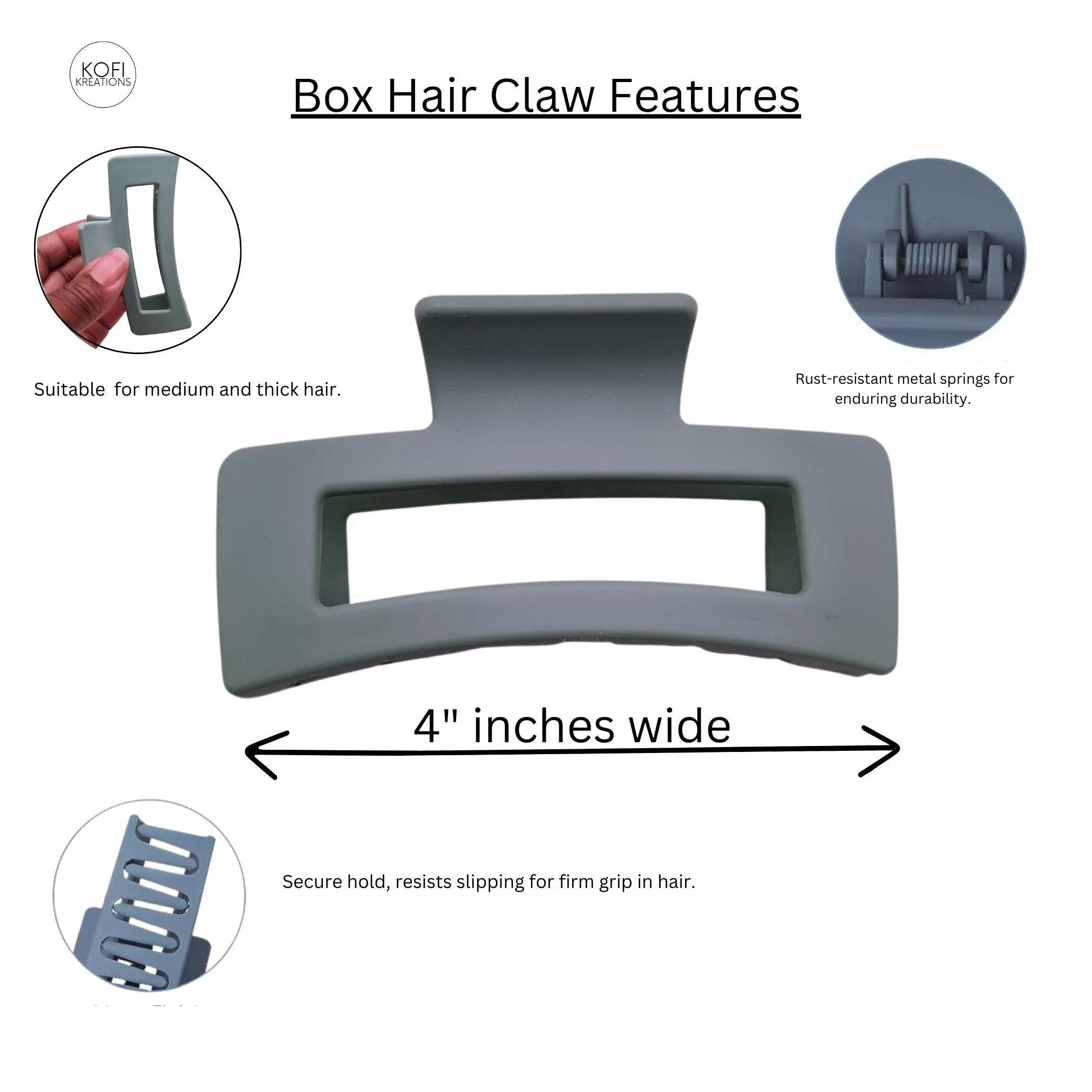Apple Green Box Hair Claw Clip