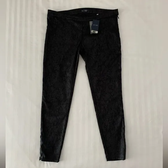 Armani Jeans Faux Leather Crackle Snakeskin