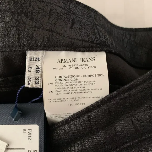 Armani Jeans Faux Leather Crackle Snakeskin