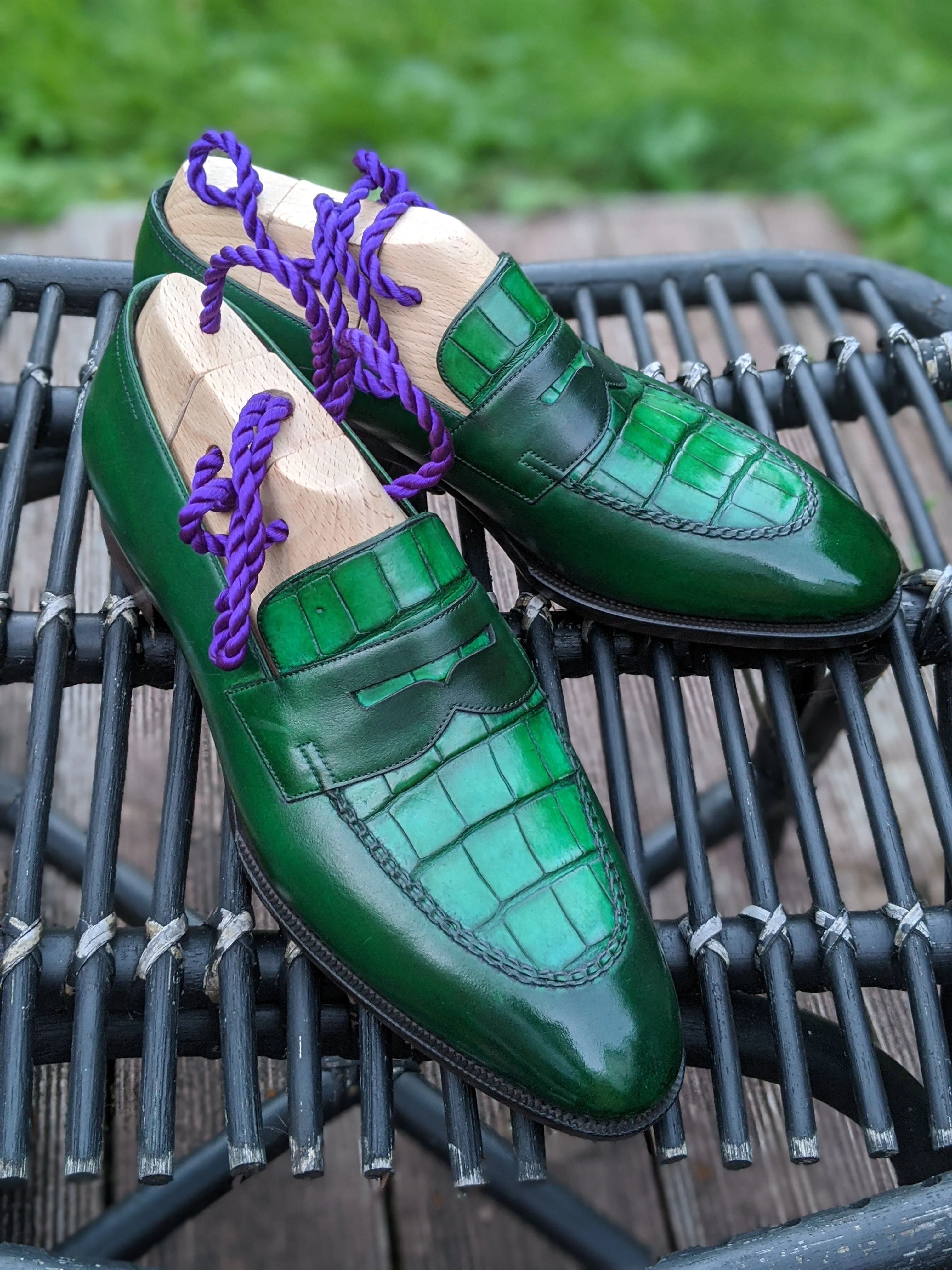 Ascot Sinatra - Emerald Green Alligator & Calf