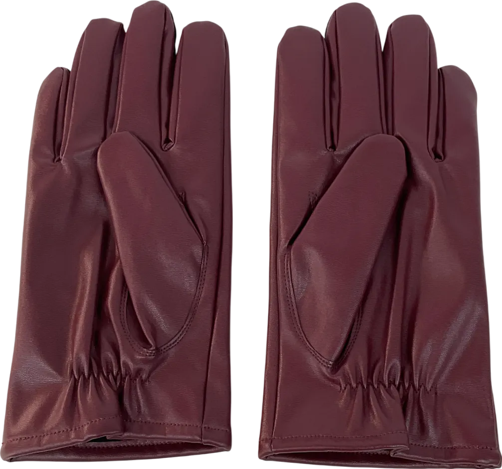 ASOS Red Faux Leather Gloves UK L/XL