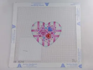 Associated Talents HE824 Striped Scattered Hearts